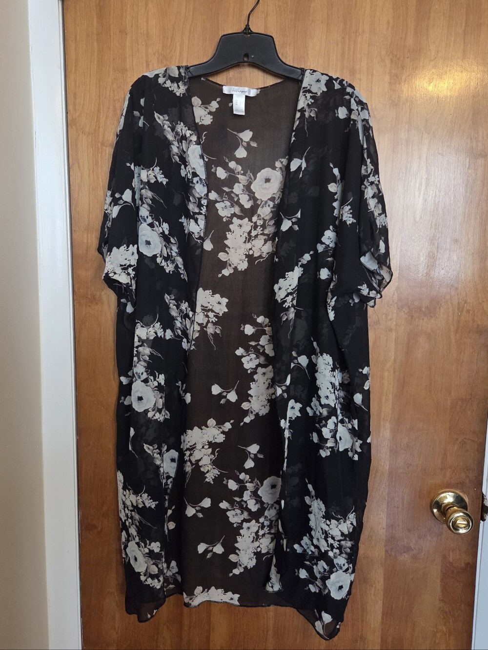 Revamped Black Floral Sheer Kimono